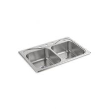 Sterling Plumbing 11401-4H-NA - Professional Series Kitchen Sink, 33'' x 22'' x 7''