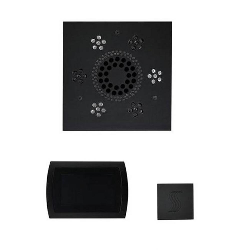 The Wellness Steam Package with SignaTouch Trim Upgraded Square Matte Black