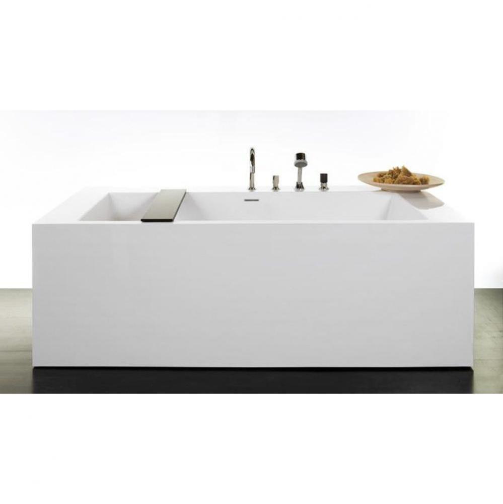 CUBE BATH 72 X 36 X 24 - 2 WALLS - BUILT IN MB O/F and DRAIN - WHITE MATTE