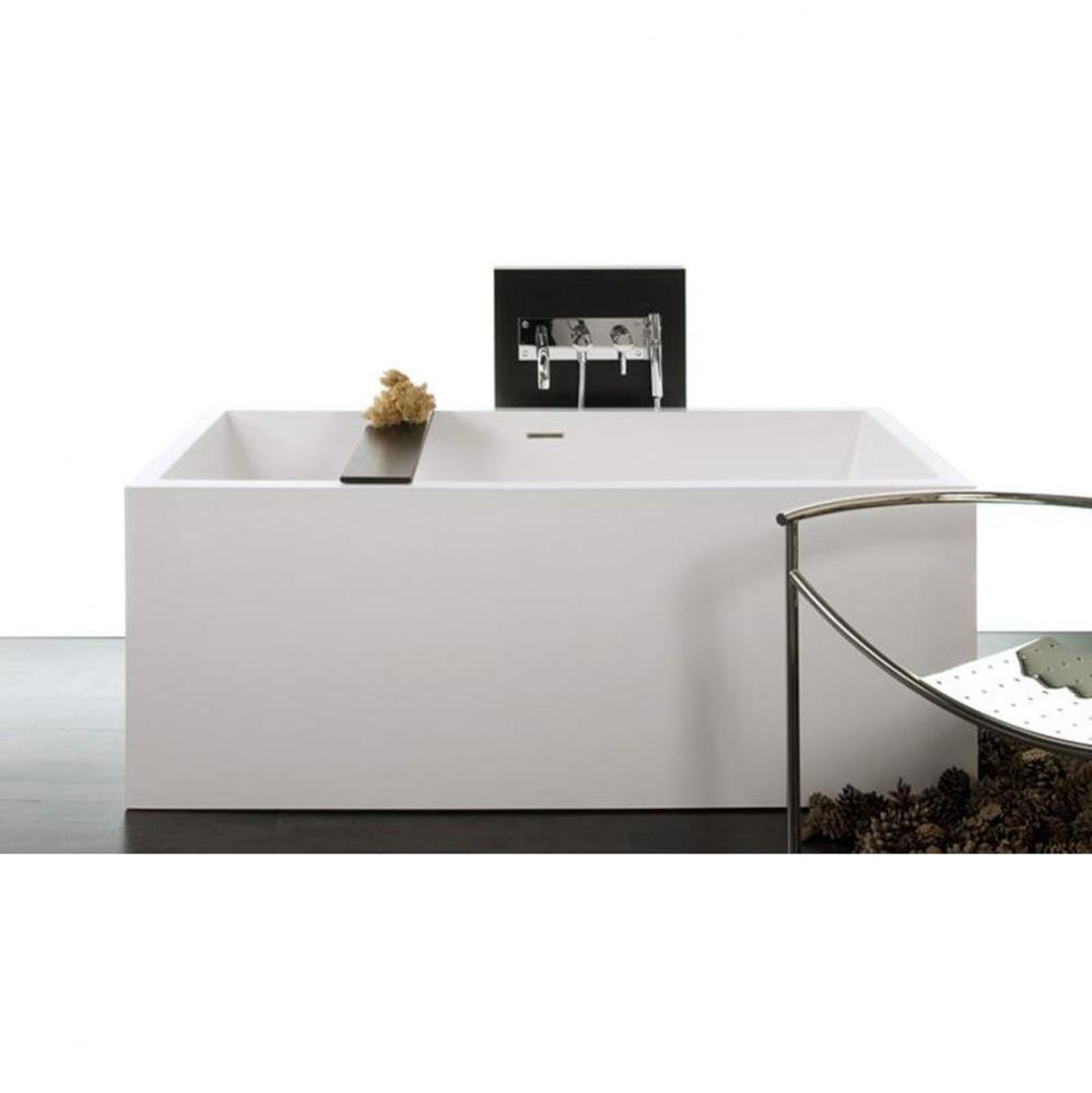 Cube Bath 62 X 30 X 24 - 2 Walls - Built In Sb O/F & Drain - Copper Con - White Matte