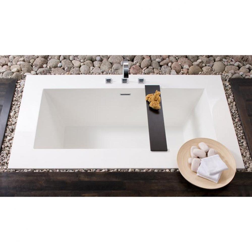 Cube Bath 72 X 40 X 24 - 2 Walls - Built In Pc O/F & Drain - Copper Con - White Matte