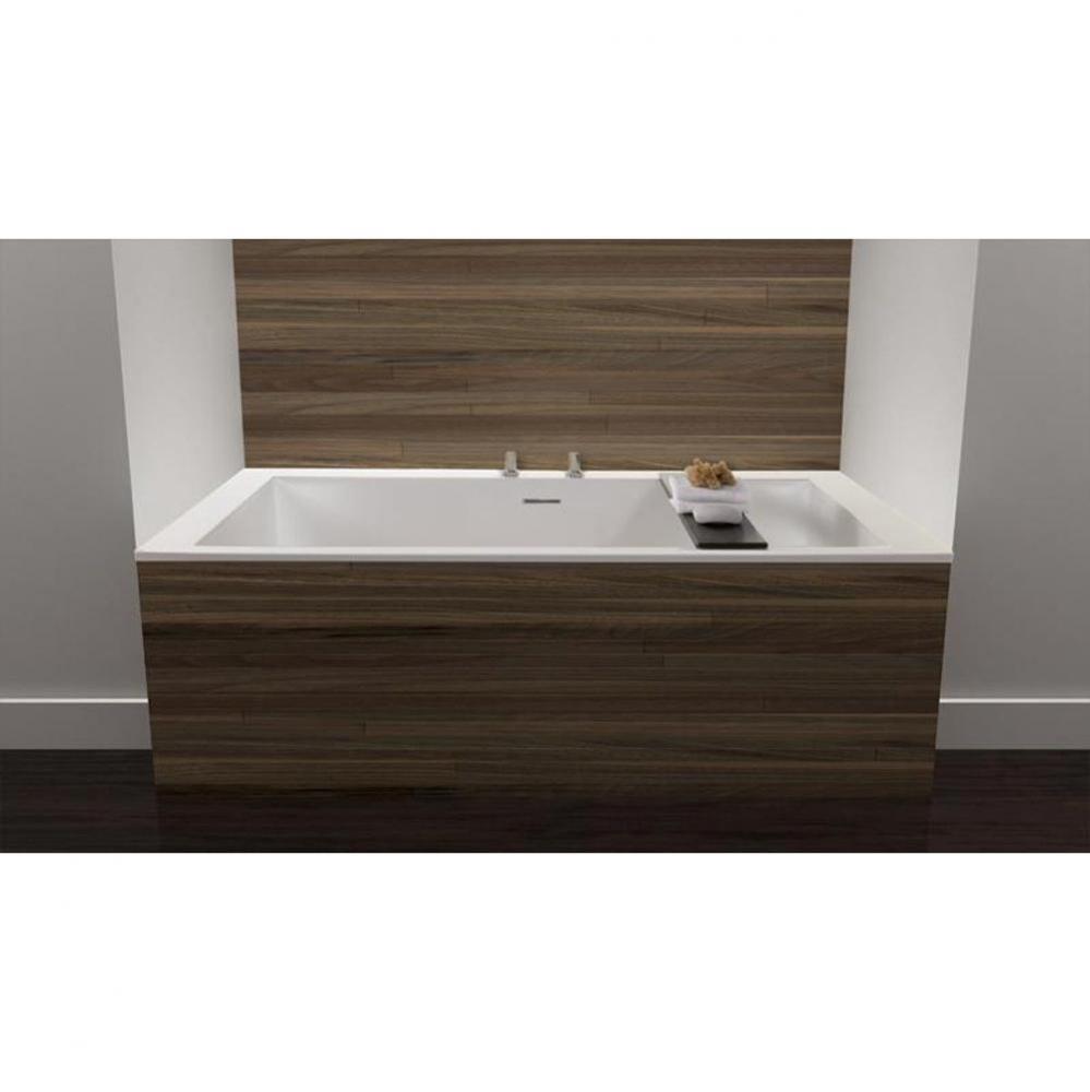 Cube Bath 60 X 30 X 24 - 2 Walls - Built In Nt O/F & Mb Drain - Copper Con - White Matte
