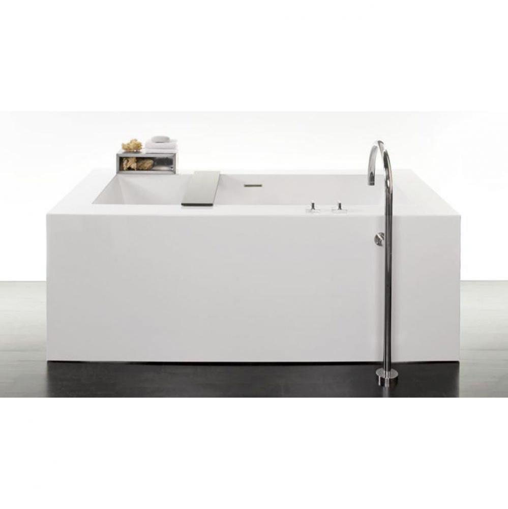 Cube Bath 66 X 36 X 24 - Fs - Built In Nt O/F & Sb Drain - Copper Conn - White Matte