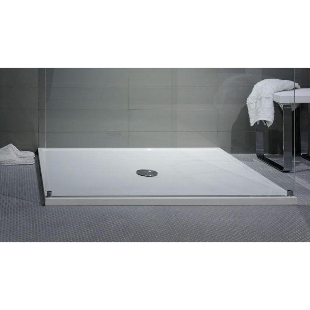 SHOWER RECEPTOR - 36 X 36 - TWO WALLS / REAR and RIGHT - WHITE TRUE HIGH GLOSS