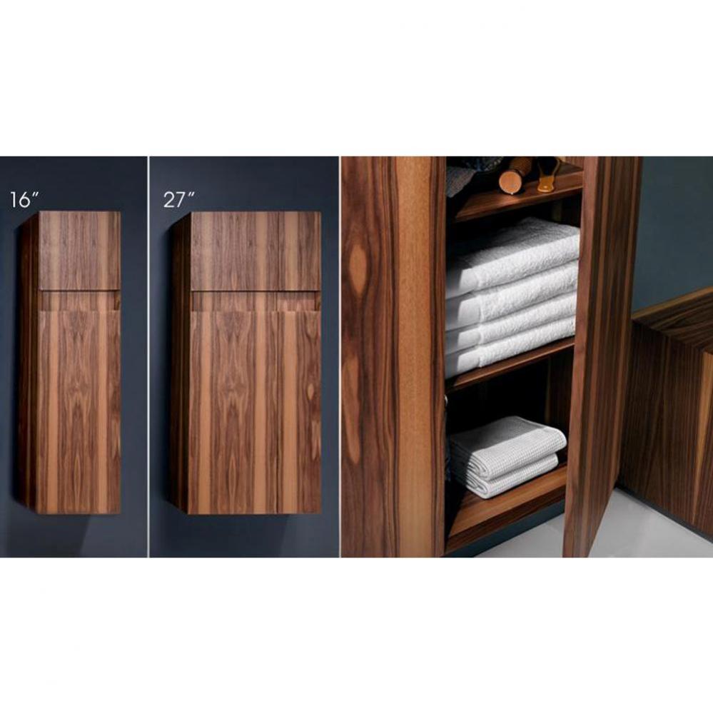 Furniture ''M'' - Linen Cabinet 16 X 60 - Left Hinges - Oak Black