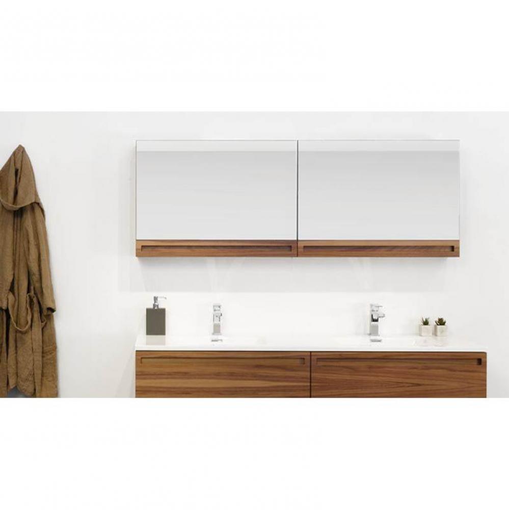 Furniture Element Rafine - Lift-Up Mirrored Cabinet 72 X 21 3/4 X 6 - Oak Mocha Plank Effect