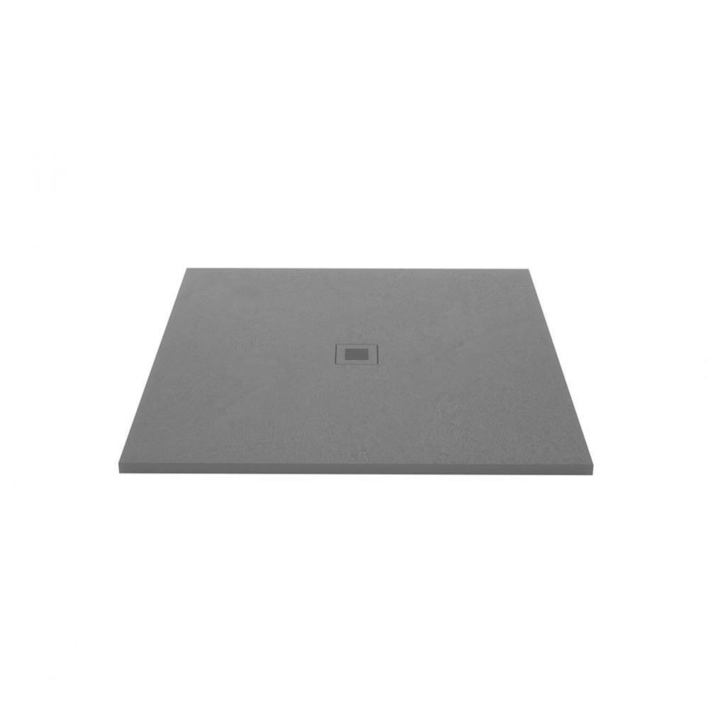 Shower Base - Feel - 48 X 48 - Center Drain - Grey Concrete