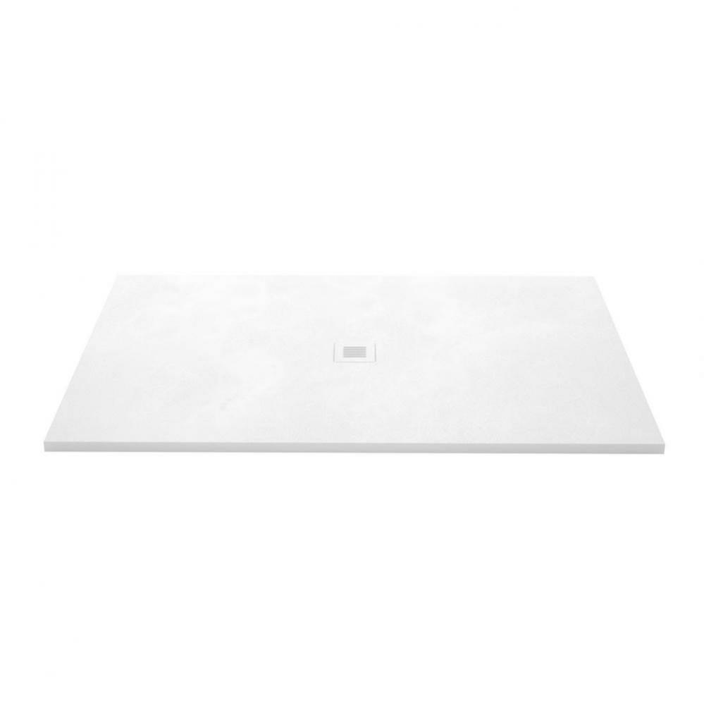 Shower Base - Feel - 66 X 42 - Center Drain - White Concrete - 3 Cuts