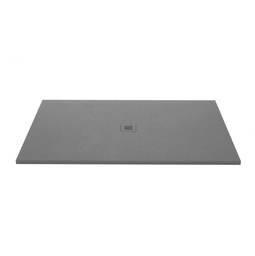Shower Base - Feel - 66 X 42 - Center Drain - Grey Concrete - 2 Cuts