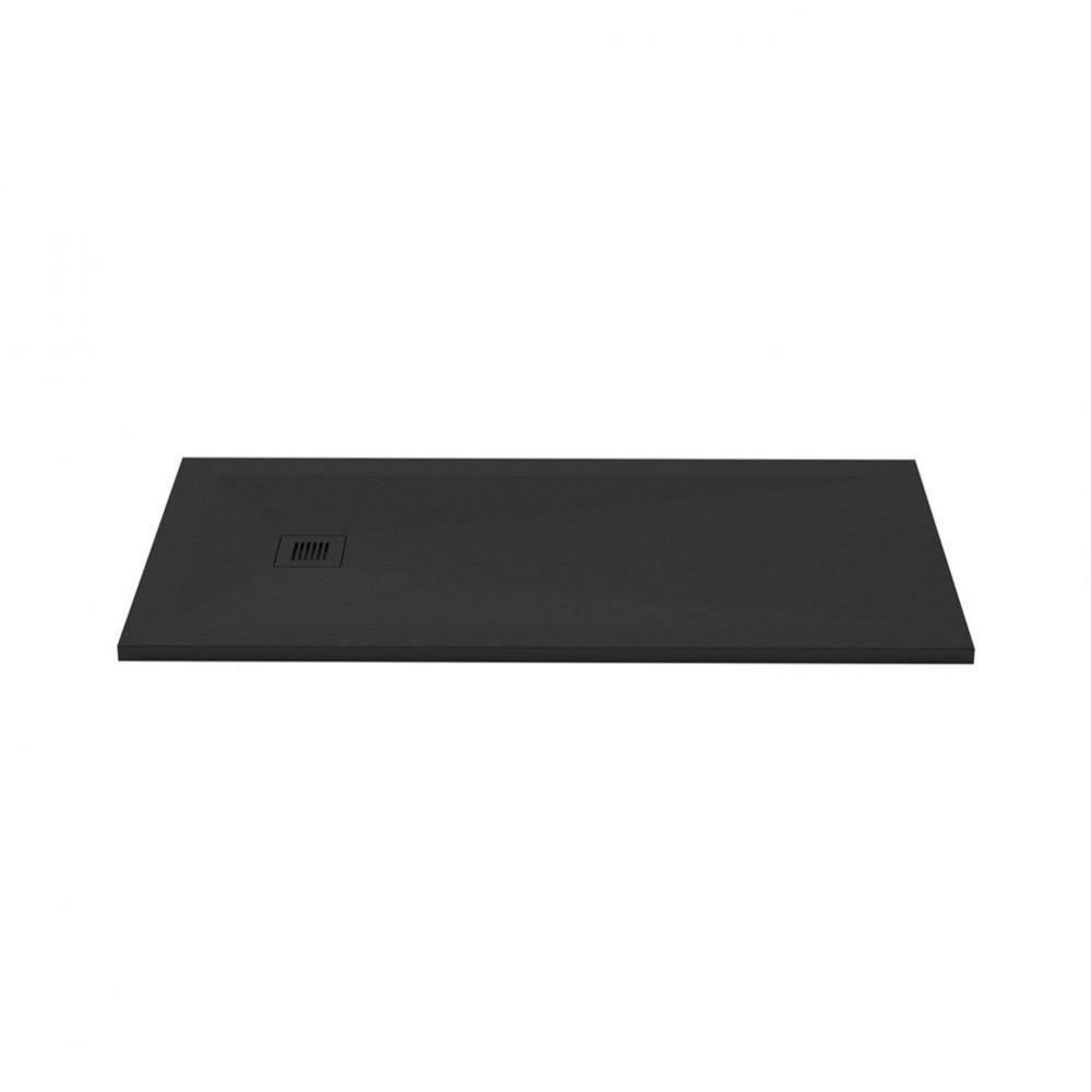 Shower Base - Feel - 60 X 30 - End Drain - Black Slate - 3 Cuts