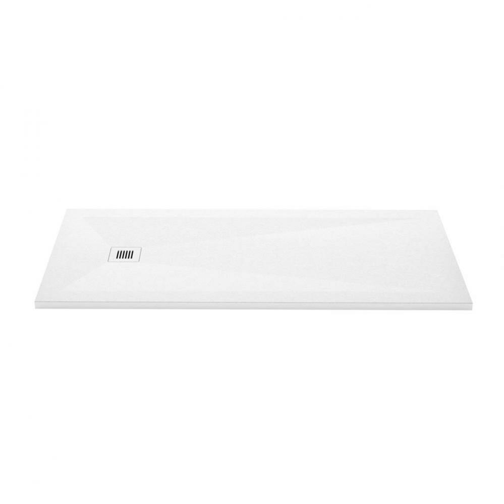 Shower Base - Feel - 66 X 32 - End Drain - White Slate - 3 Cuts