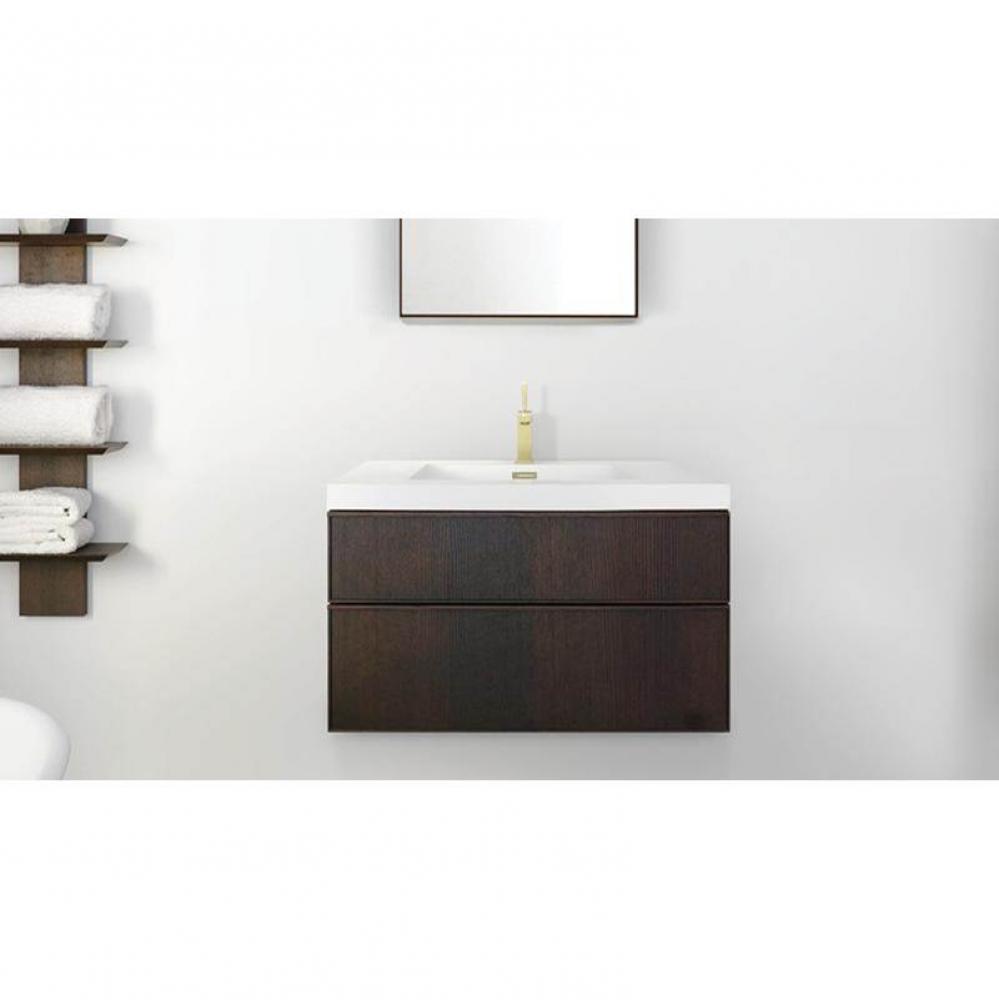 Furniture Frame Linea Metro Serie - Vanity Wall-Mount 30 X 18 - 2 Drawers, Horse Shoe Drawers - Oa