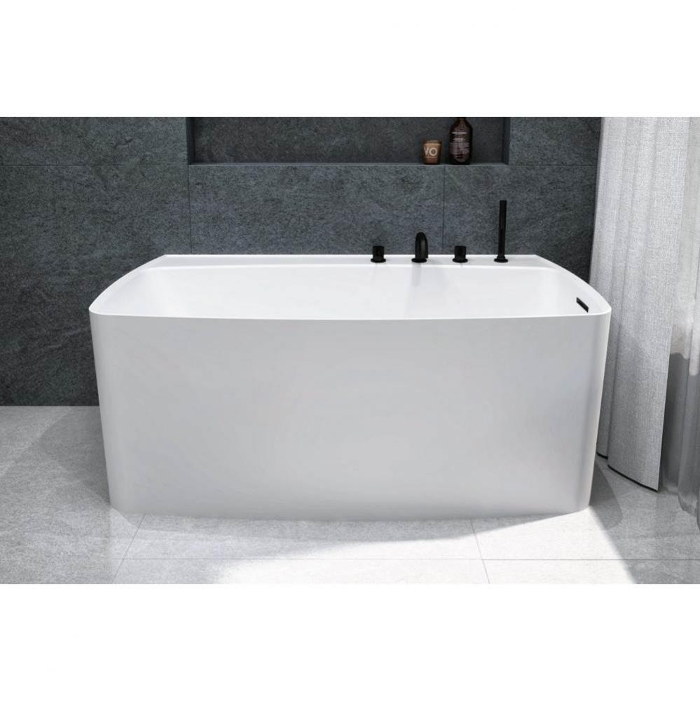 Lab Bath - 59.5 X 31.5 X 24 - Fs - Built In Nt O/F & Mb Drain - White Matte