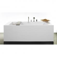 Wet Style BC0205-MBNT-MA - CUBE BATH 72 X 36 X 24 - 2 WALLS - BUILT IN NT O/F and MB DRAIN - WHITE MATTE