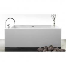 Wet Style BC0302-MBNT-COP-GA - CUBE BATH 72 X 31 X 24 - 1 WALL - BUILT IN NT O/F and MB DRAIN - COPPER CONN - WHITE TRUE HIGH GLO