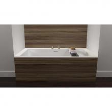Wet Style BC0902-MB-MA - Cube Bath 60 X 30 X 24 - 1 Wall - Built In Mb O/F & Drain - White Matte