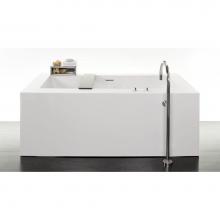 Wet Style BC1004-MBNT-COP-MA - Cube Bath 66 X 36 X 24 - 2 Walls - Built In Nt O/F & Mb Drain - Copper Con - White Matte