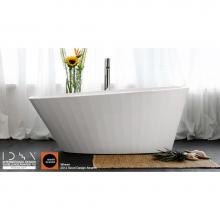 Wet Style BCR01-L-BNNT-COP-MA - Couture Bath 65.5 X 33.75 X 25 - Fs  - Built In Nt O/F & Bn Drain - Copper Conn - White Matte