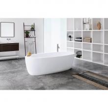Wet Style BMD01-WHNT-COP-MA - Mood Bathtub -70 X 32 X 23 - Fs - Built In Nt O/F & Wh Drain - Copper Conn - White Matte
