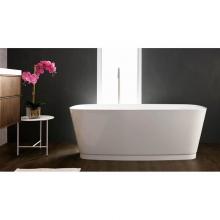 Wet Style BST01-BNNT-GA - Straight Bath 58 15/16 X 27 15/16 X 21 1/16 - Fs - Bn Drain & Nt O/F - White True High Gloss