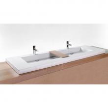 Wet Style VCS72T-O-1-NT-MA - Lav - Cube - 72 X 22 X 2 - Trough - Nt O/F - 1 Hole Per Drain - White Matte