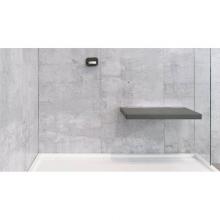 Wet Style STC24WM-M-6 - Cube Wall-Mounted Seat - 24 X 15 7/8 - Grey/Mirror