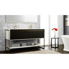 Wet Style DCO36FL-W16L21W16-BR - Deco Vanity Floormount 36'' - Wlw Config Walnut Chocolate And White Matte Lacquer - Brus