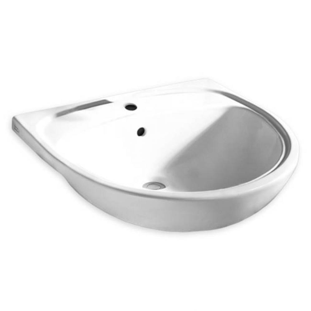 Mezzo Semi-Countertop Sink Center Hole Only with Extra Hole for Lotion Dispenser