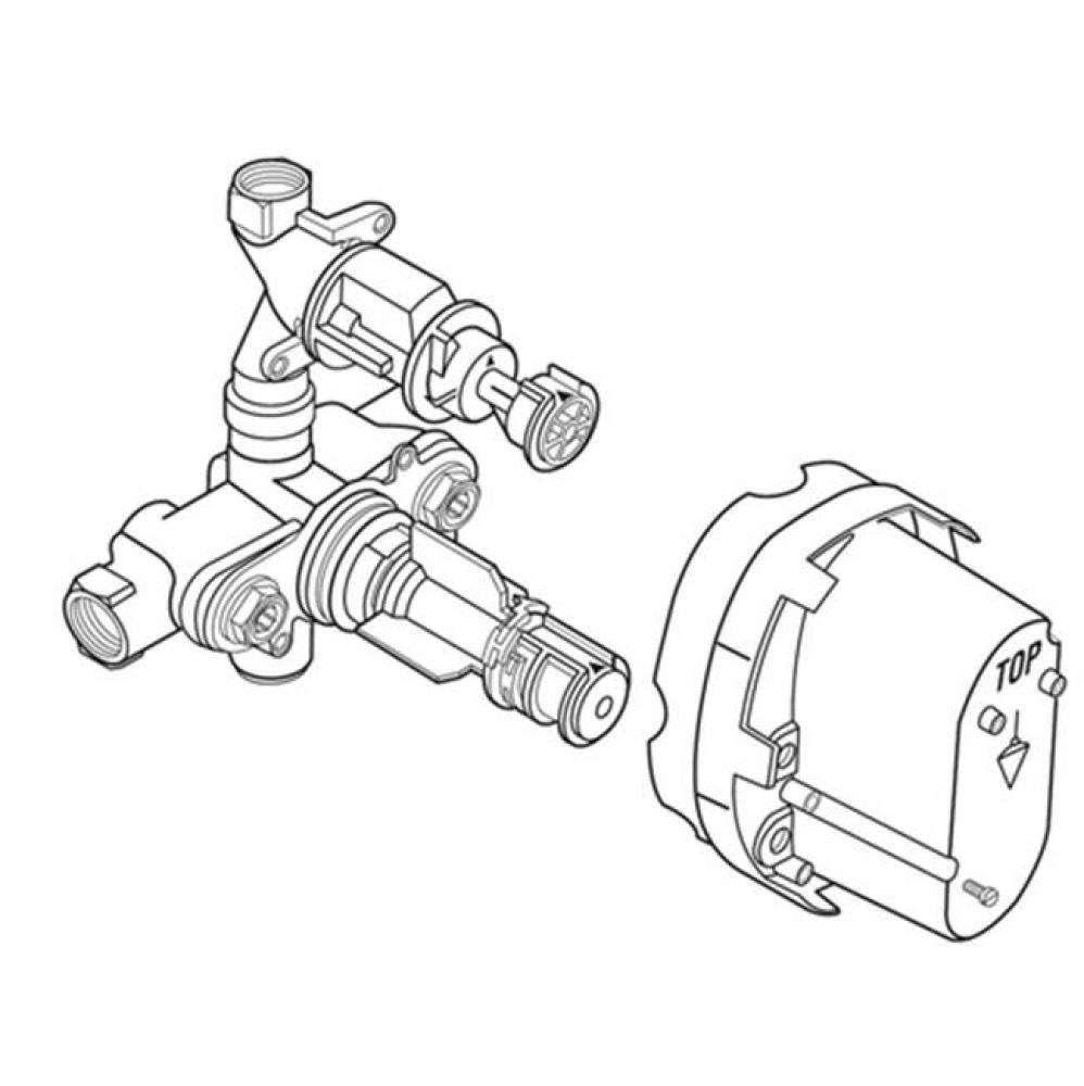 2-Handle Thermostatic Rough-In Valve With On/Off and Volume Control