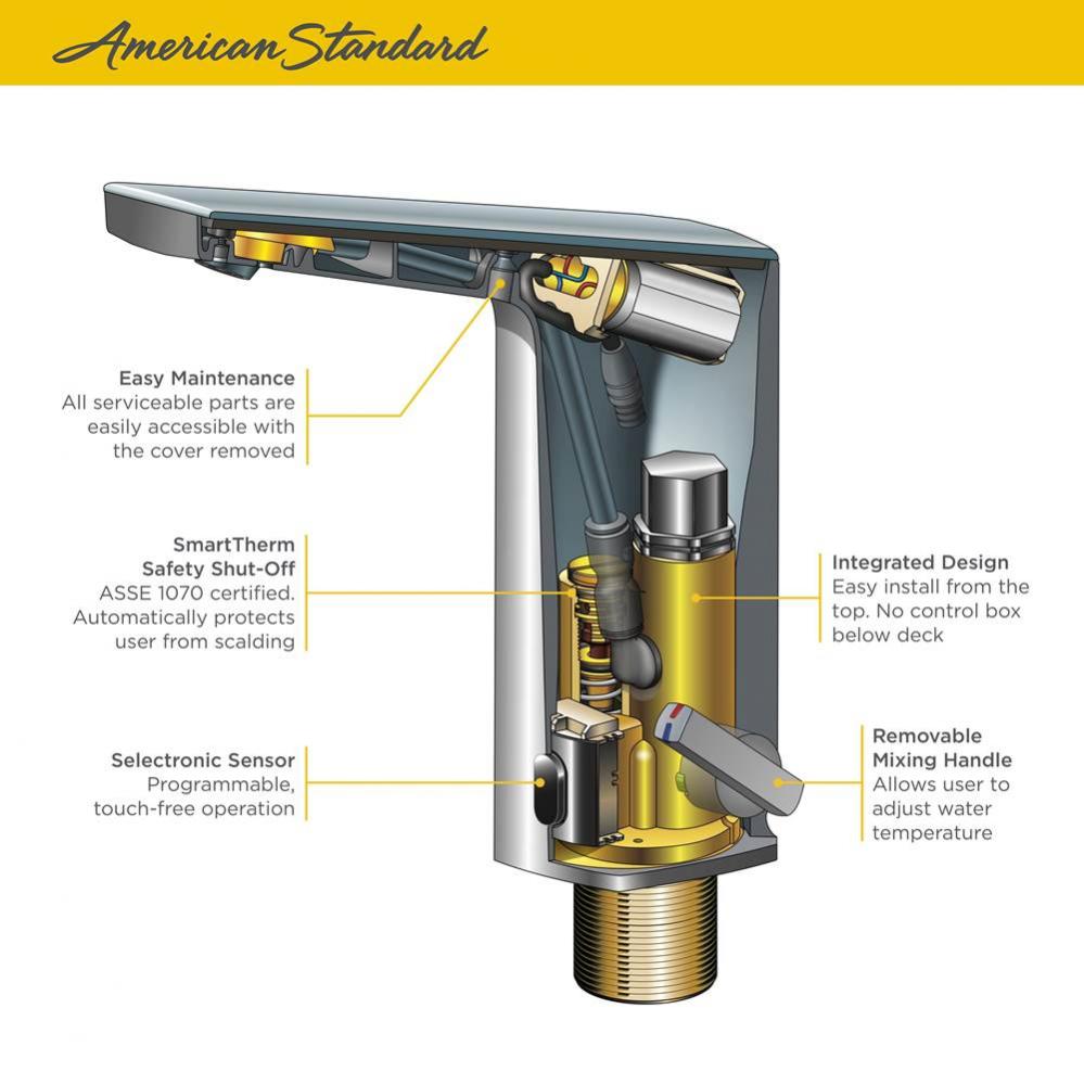 Paradigm® Selectronic® Touchless Faucet, Battery-Powered With SmarTherm Safety Shut-Off