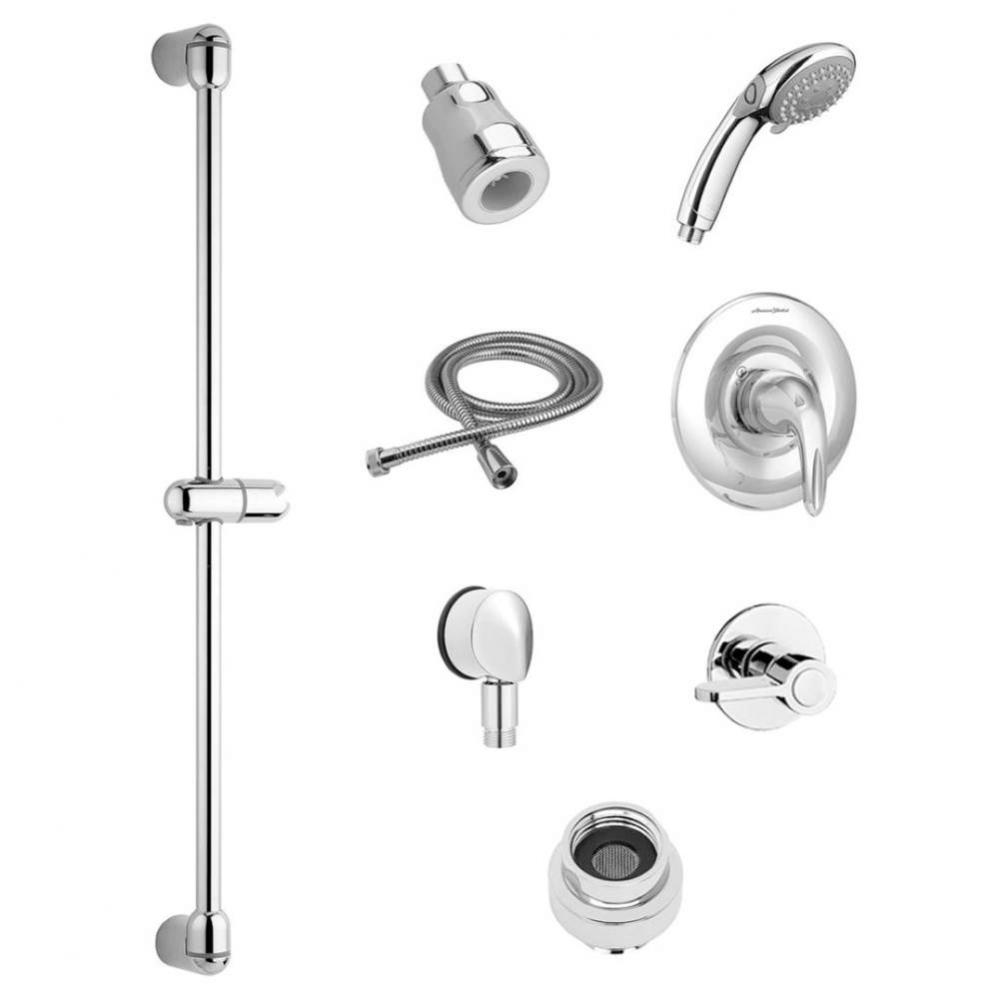 Commercial Shower System Trim Kit 1.5 gpm/5.7 Lpm With 36-Inch Slide Bar, Hand Shower and Showerhe