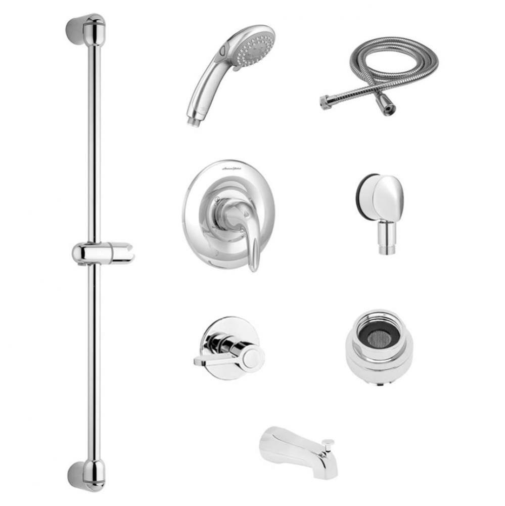 Commercial Shower System Trim Kit 1.5 gpm/5.7 Lpm With 36-Inch Slide Bar, Hand Shower and Tub Spou