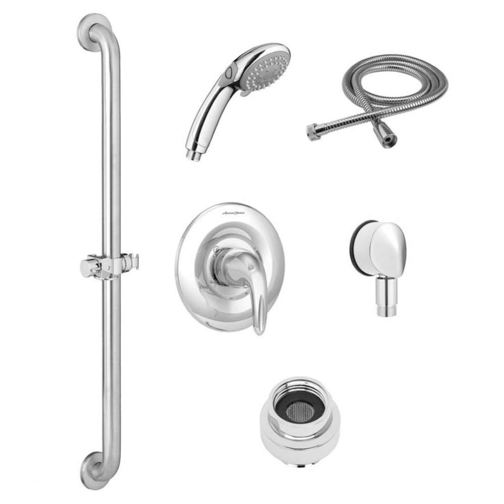 Commercial Shower System Trim Kit 1.5 gpm/5.7 Lpm with 36-Inch Slide-Grab Bar and Hand Shower