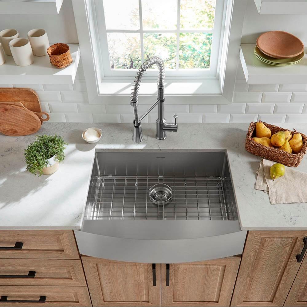 Pekoe® 30 x 22-Inch Stainless Steel Single Bowl Farmhouse Kitchen Sink