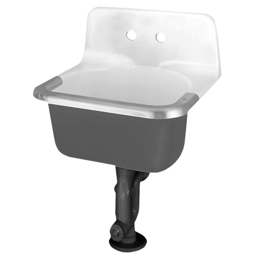 Akron™ Wall-Hung Cast Iron Service Sink With 8-inch Faucet Holes and Rim Guard