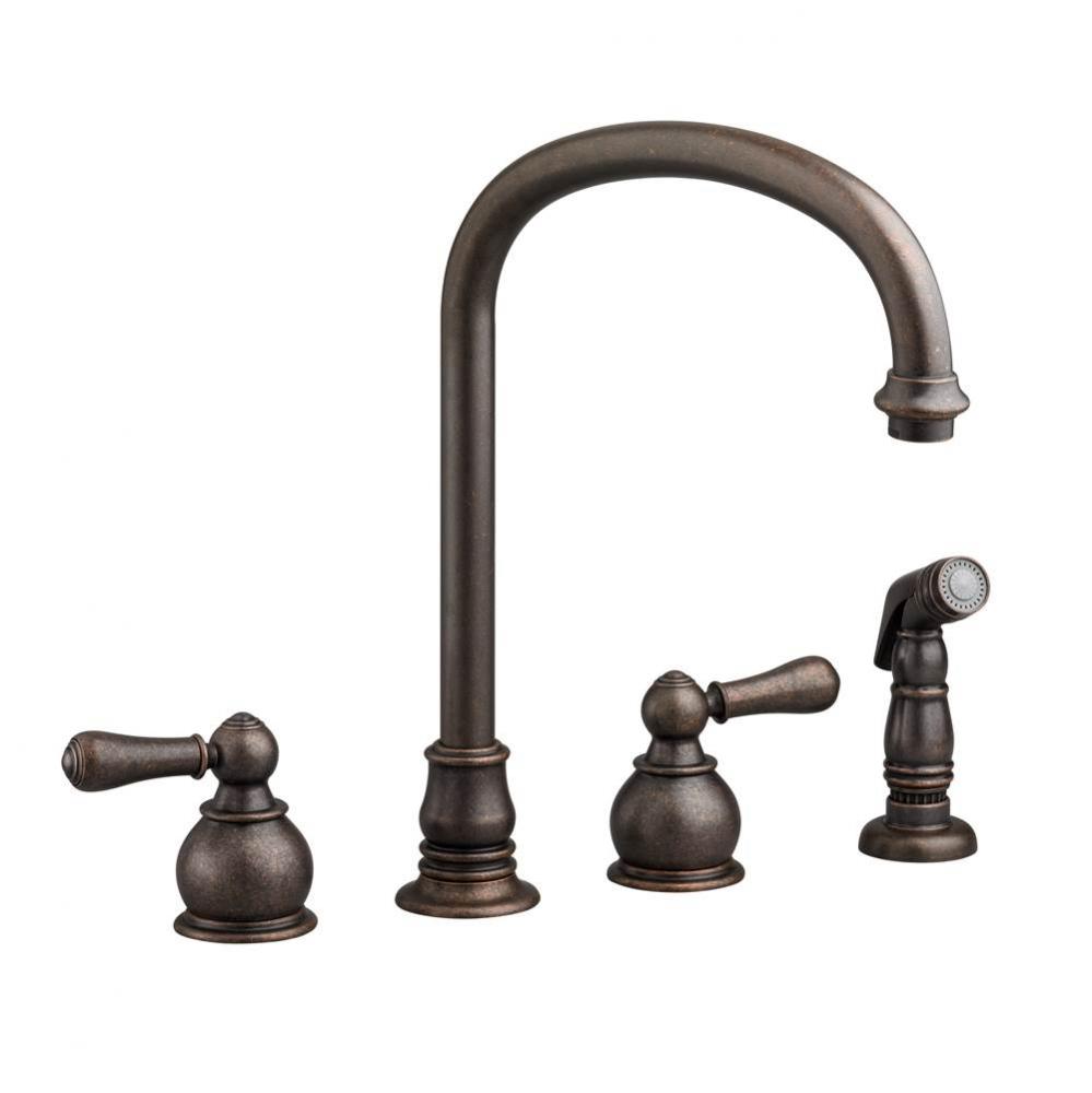 Hampton 2-Handle 1.5 gpm High- Kitchen Faucet with Separate Side Spray in Polished