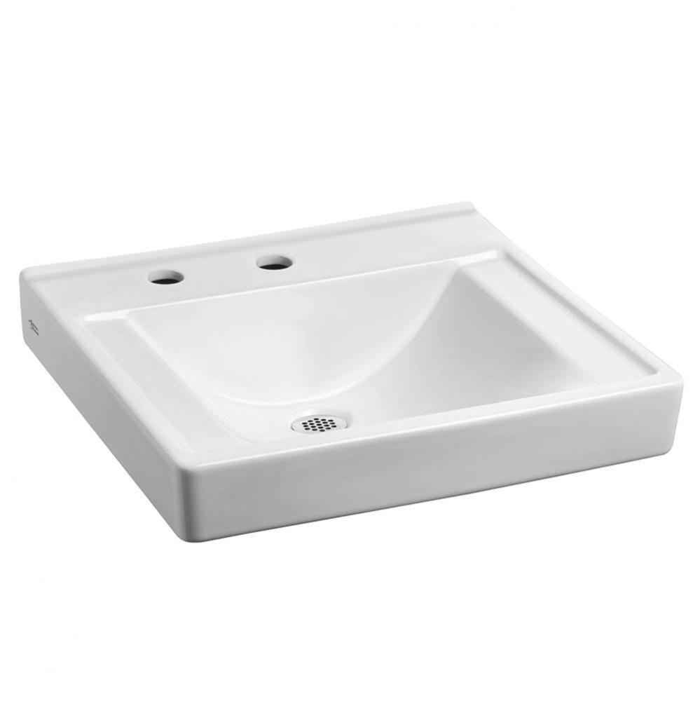 Decorum® Wall-Hung EverClean® Sink Less Overflow With Center Hole Only and Extra Left-Ha