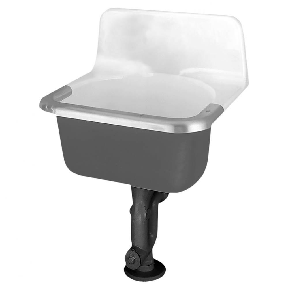 Akron™ Wall-Hung Cast Iron Service Sink With Plain Back and Rim Guard