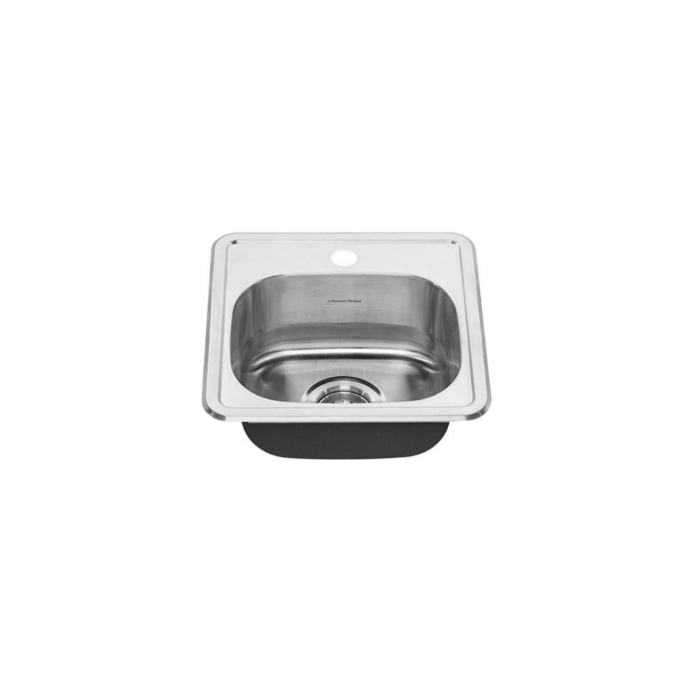Colony® 15 x 15-Inch Stainless Steel 1-Hole Top Mount Single Bowl ADA Kitchen Sink