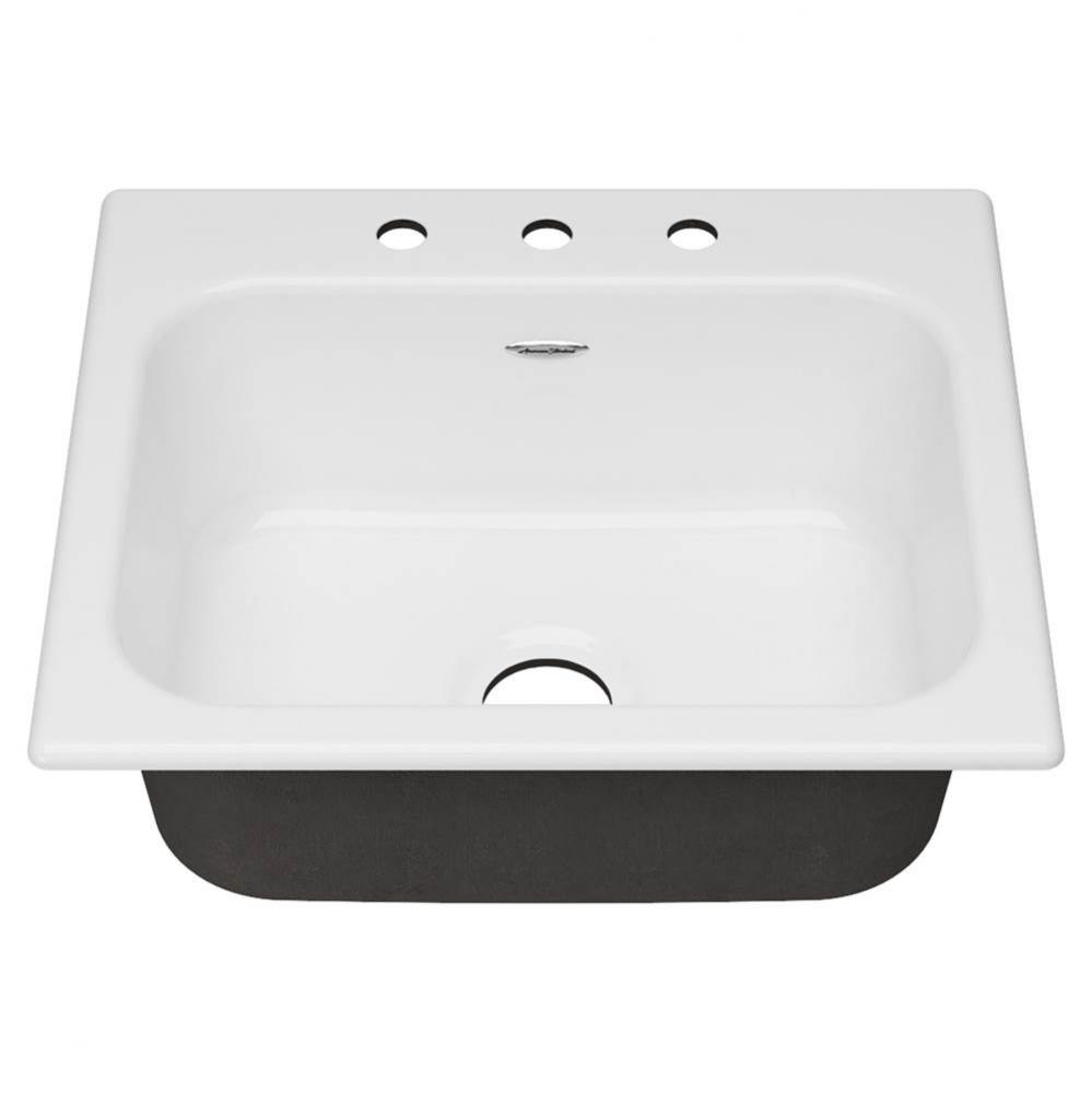 Quince® 25 x 22-Inch Cast Iron 3-Hole Drop-In Single Bowl Kitchen Sink