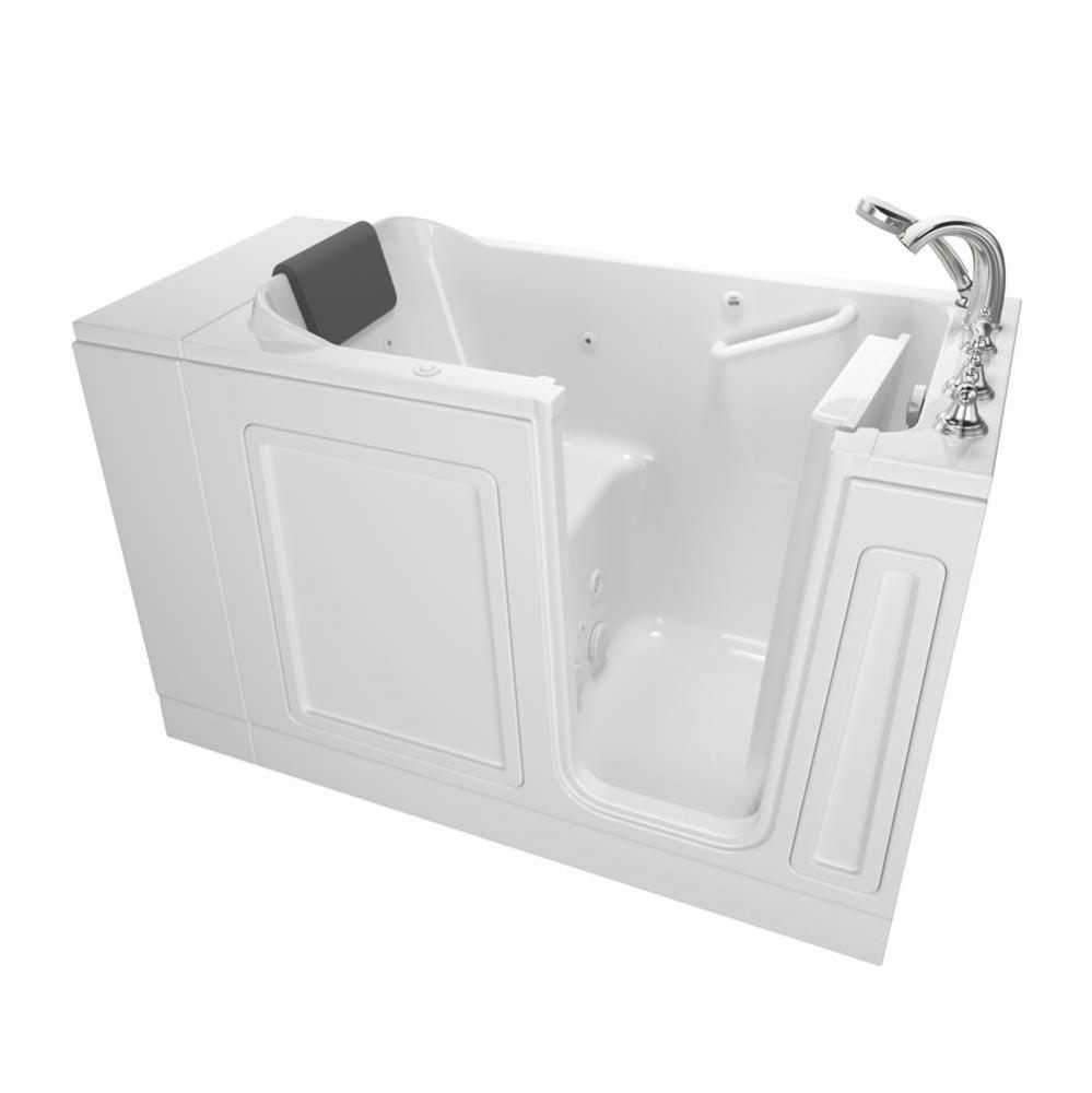 Acrylic Luxury Series 28 x 48-Inch Walk-in Tub With Whirlpool System - Right-Hand Drain With Fauce