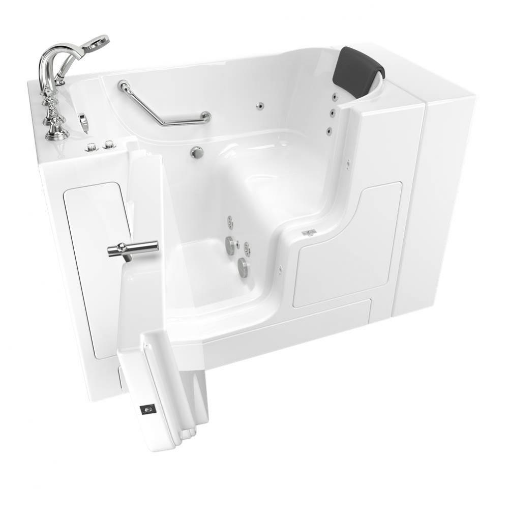 Gelcoat Premium Series 30 x 52 -Inch Walk-in Tub With Whirlpool System - Left-Hand Drain With Fauc