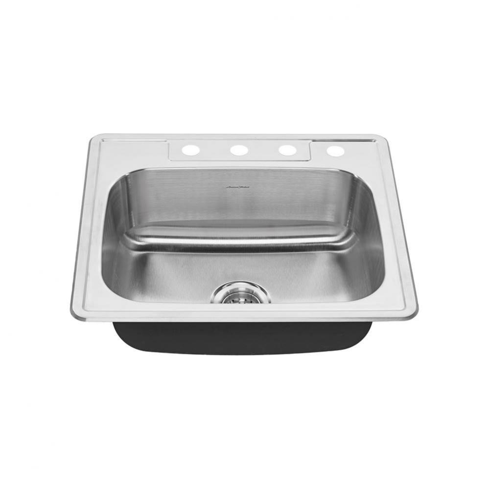 Colony® 25 x 22-Inch Stainless Steel 4-Hole Top Mount Single Bowl Kitchen Sink