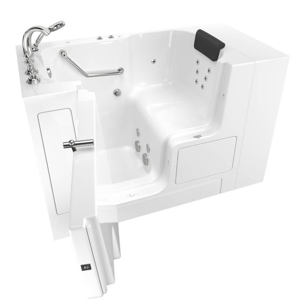 Gelcoat Premium Series 32 x 52 -Inch Walk-in Tub With Whirlpool System - Left-Hand Drain With Fauc