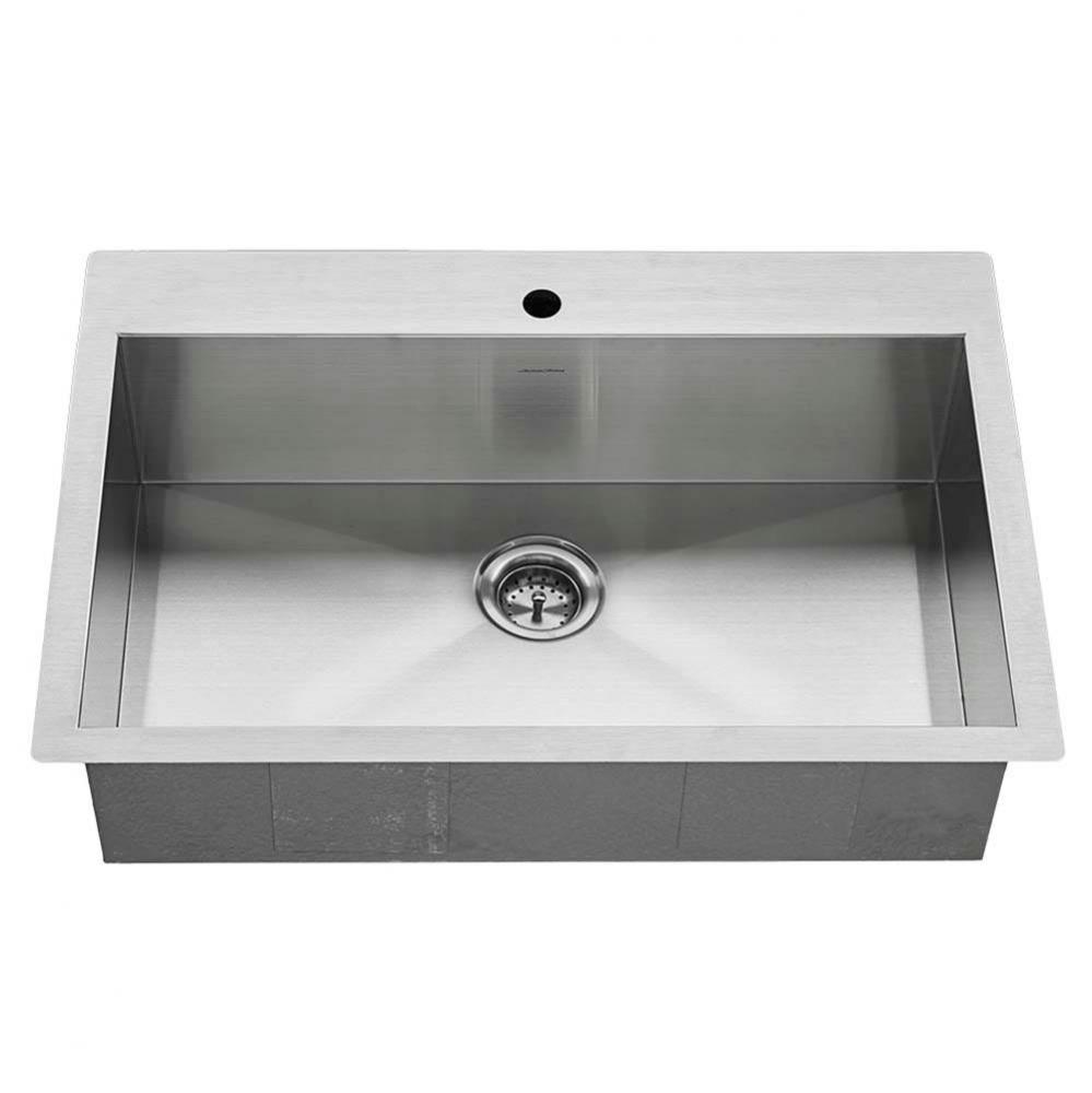 Edgewater® 33 x 22-Inch Stainless Steel 1-Hole Dual Mount Single-Bowl Kitchen Sink