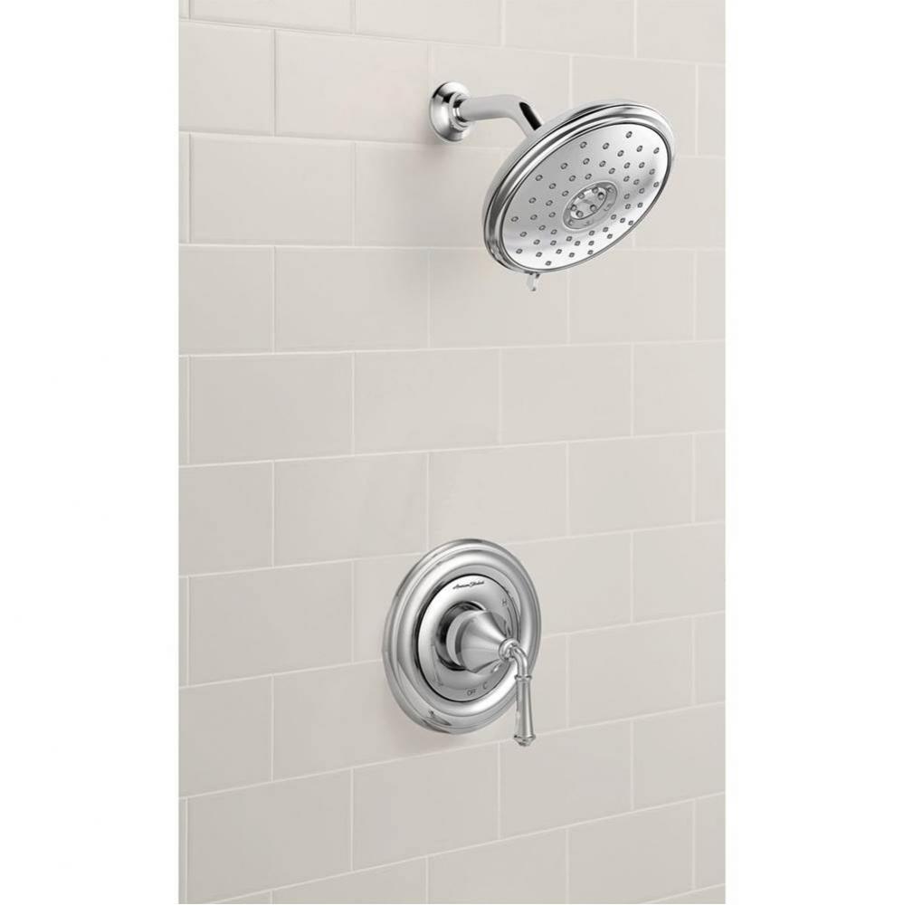 Portsmouth 1.8 GPM Round Shower Trim Kit with Water-Saving Showerhead and Double Ceramic Pressure