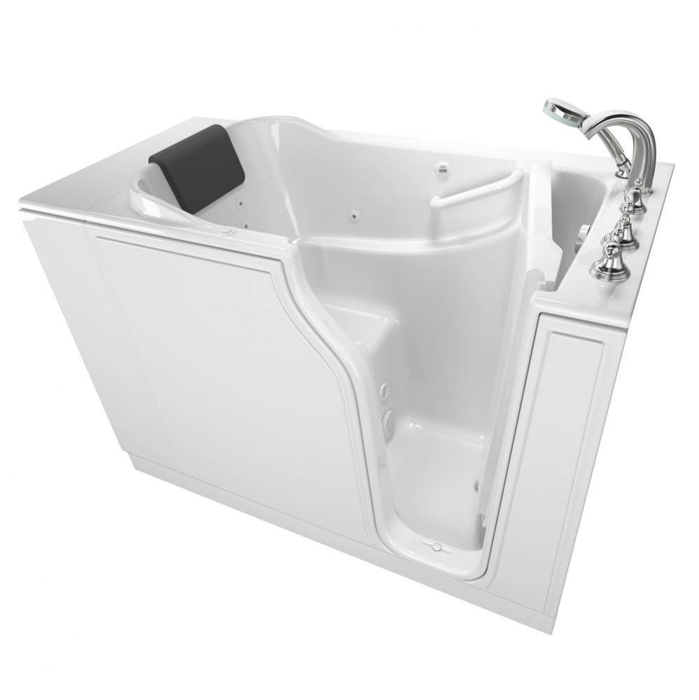 Gelcoat Premium Series 30 x 52 -Inch Walk-in Tub With Whirlpool System - Right-Hand Drain With Fau