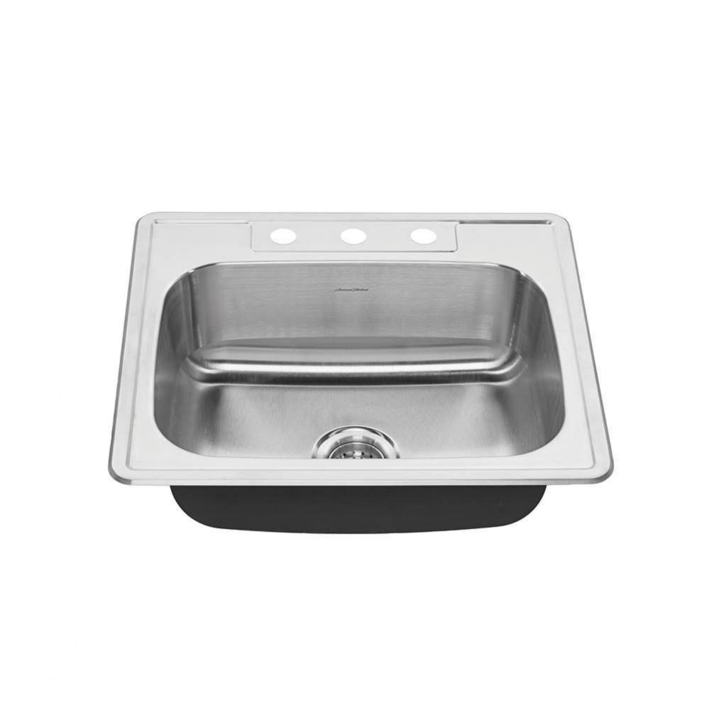 Colony® 25 x 22-Inch Stainless Steel 3-Hole Top Mount Single Bowl ADA Kitchen Sink