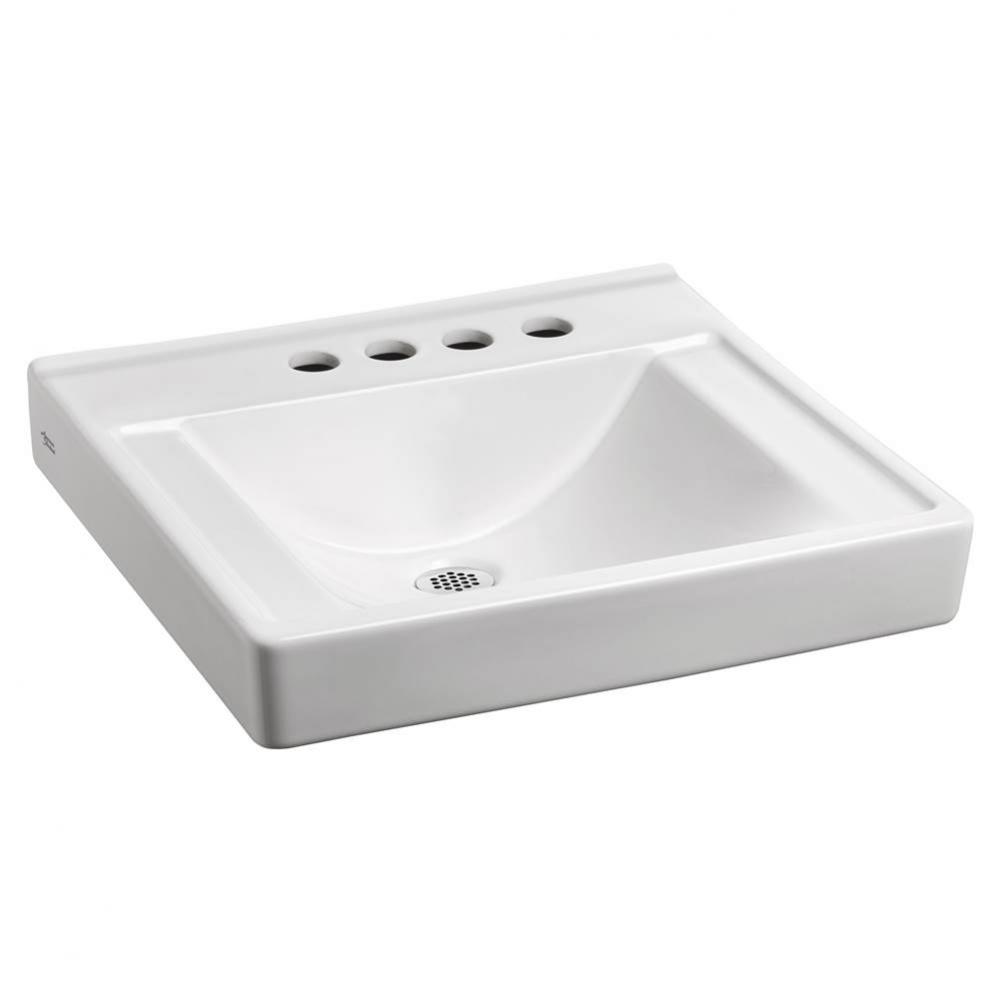 Decorum® Wall-Hung EverClean® Sink Less Overflow With 4-Inch Centerset and Extra Right-H