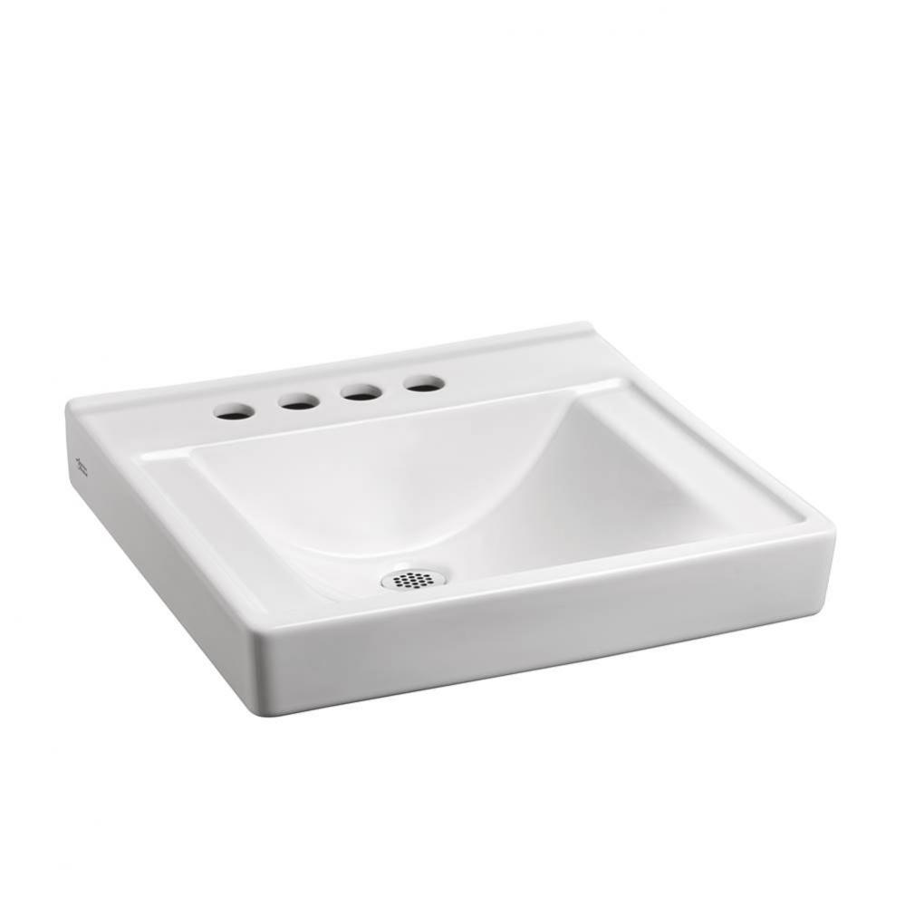 Decorum® Wall-Hung EverClean® Sink Less Overflow with 4-Inch Centerset and Extra Left-Ha